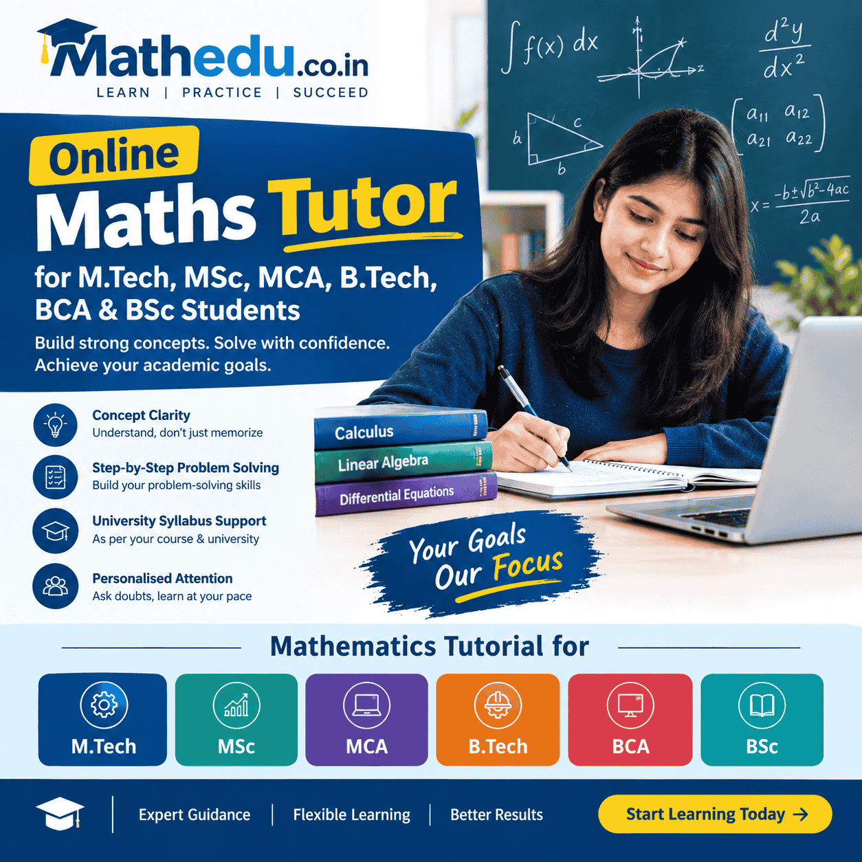 Online Mathematics Tutorial for M.Tech MSc MCA B.Tech BCA & BSc